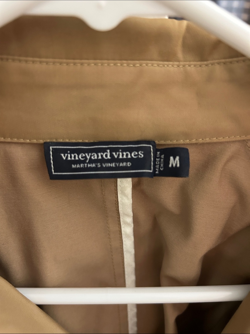Vineyard Vines Cropped Camel Double-Breasted Trench Coat View 2